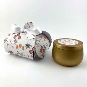 Vegan candle gift set design Flora