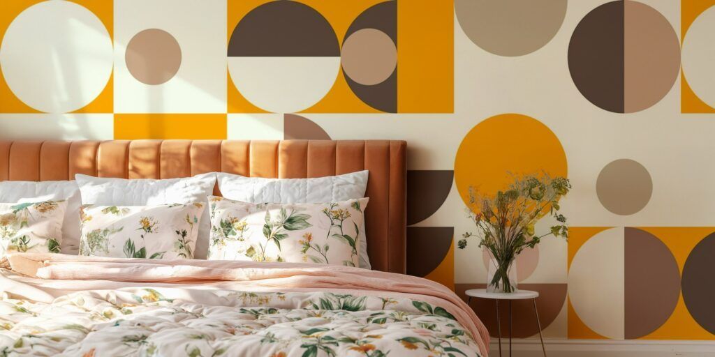 New Bauhaus inspired wallpaper collection. Bauhaus Mid Century Serene Orange
