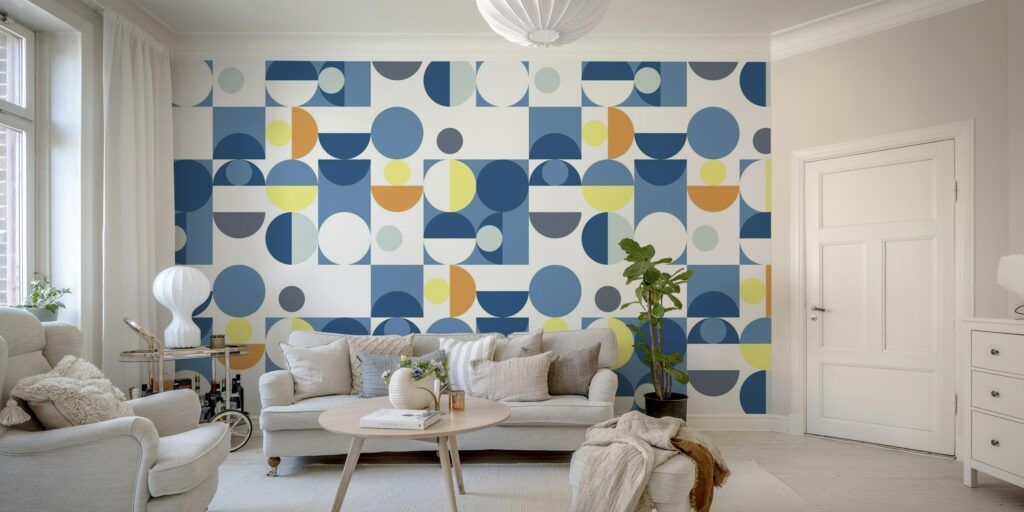 New Bauhaus inspired wallpaper collection. Bauhaus Mid Century Serene Tones design