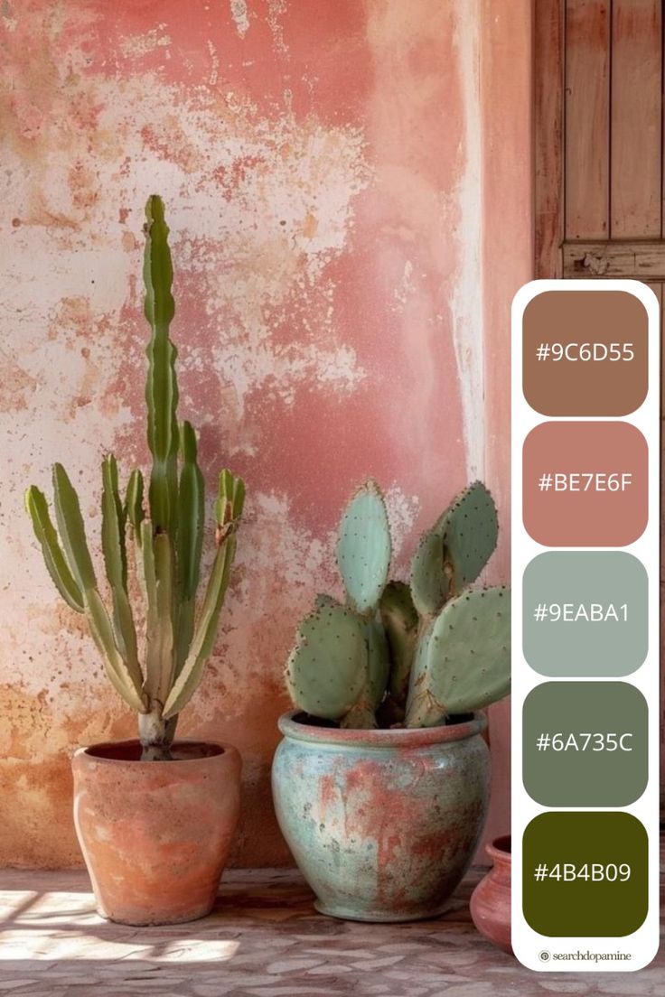 Paleta de color tonos terrosos y verde musgo. Tendencias de color primavera-verano 2025
