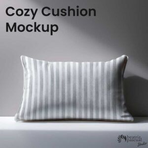 Minimalist white cushion mockup