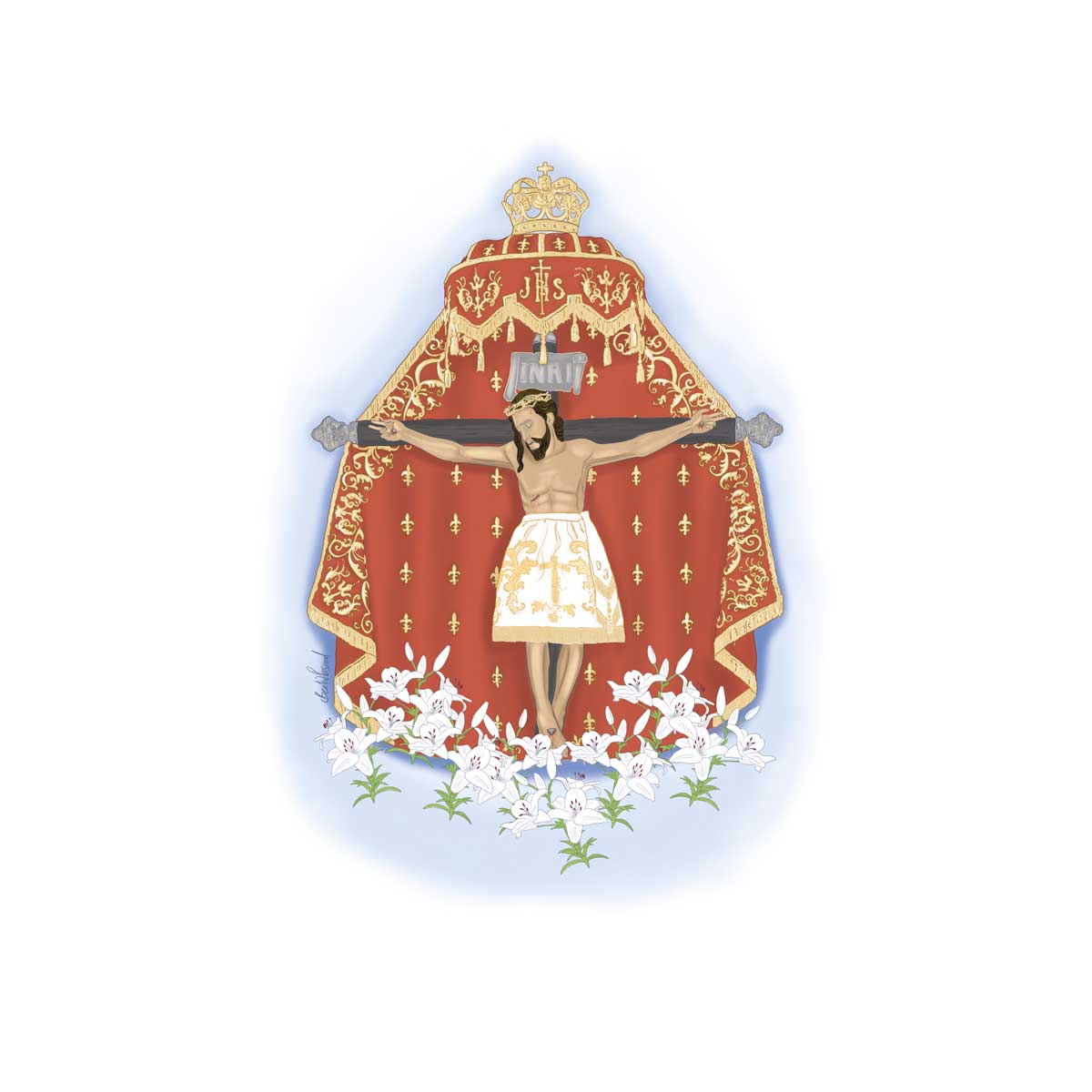Ilustración religiosa Cristo de Colmenar de Oreja | Beatriz Pascual Studio