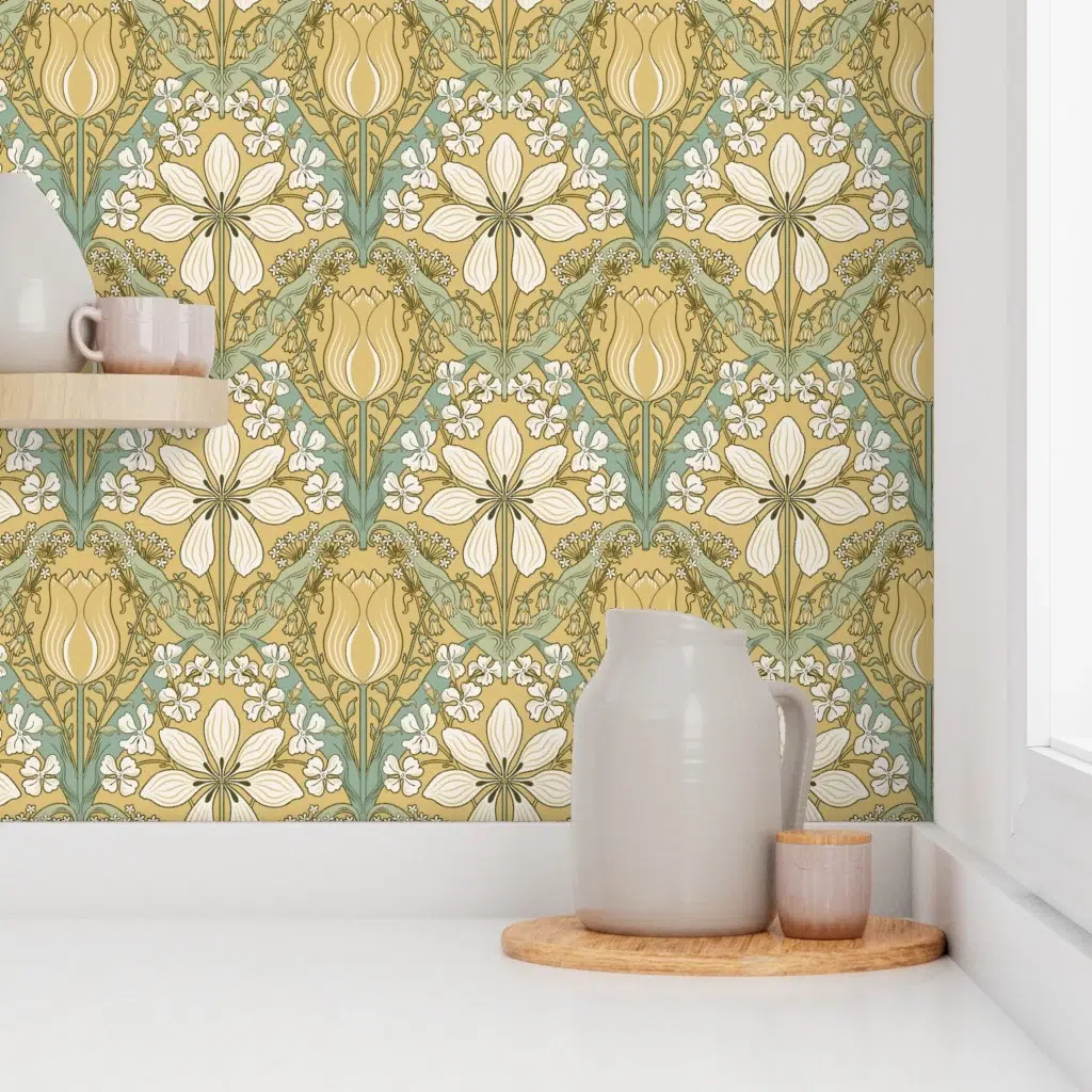 Diseño para papel pintado de la colección Belle Époque Botánica, de Beatriz Pascual Studio - Número 16